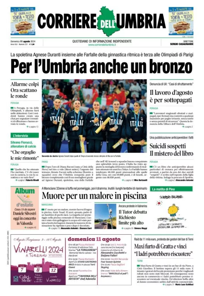 Prima-pagina-corriere umbria-del-2024-08-11